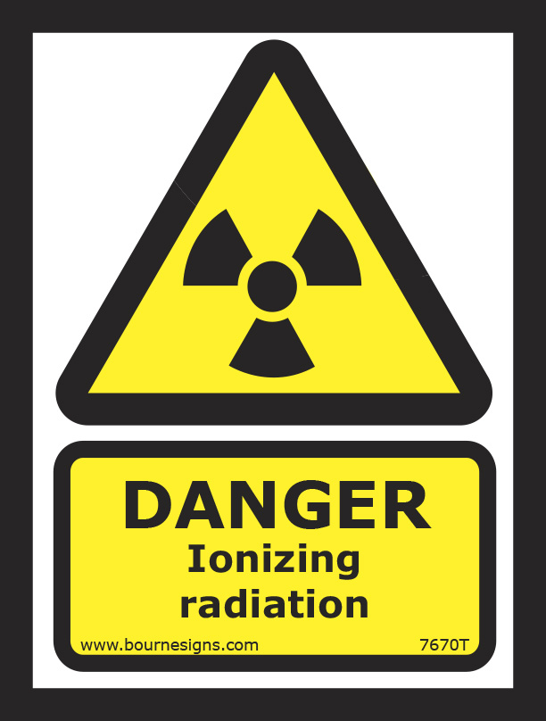 Danger. Ionizing radiation 150mm x 200mm