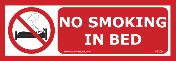 No Smoking in Bed 300mm x 100mm