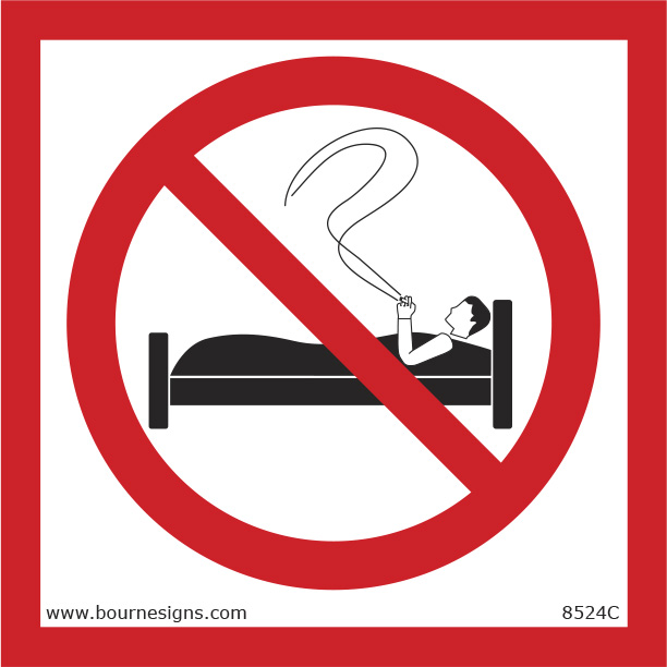 No Smoking in Bed 150mm x 150mm