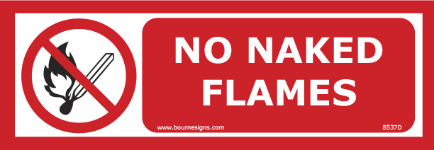 No Naked Flames 300mm x 100mm