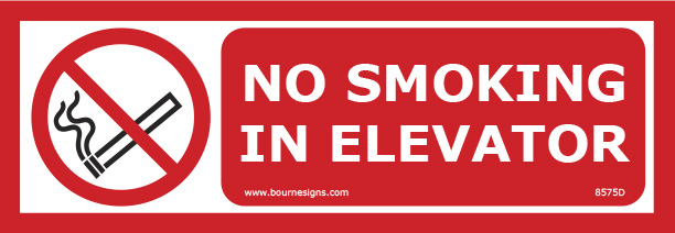 No Smoking in Elevator 300mm x 100mm