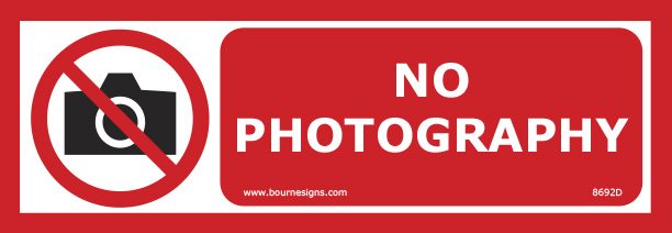 No Photography 300mm x 100mm